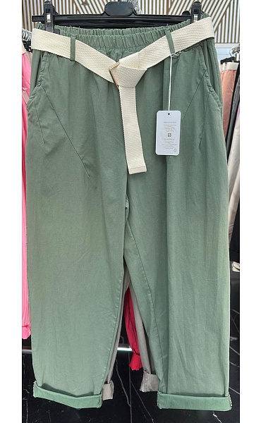 Trendy kalhoty s páskem 26020