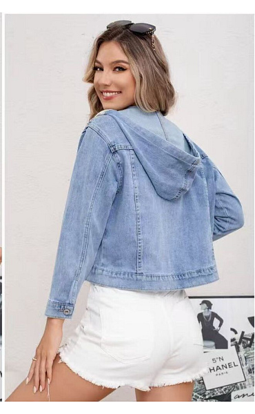 Trendy džínová bunda s kapucí Ormi 9897