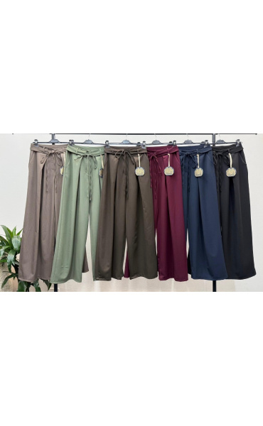 Široké kalhoty s vázáním VOGUE 17293