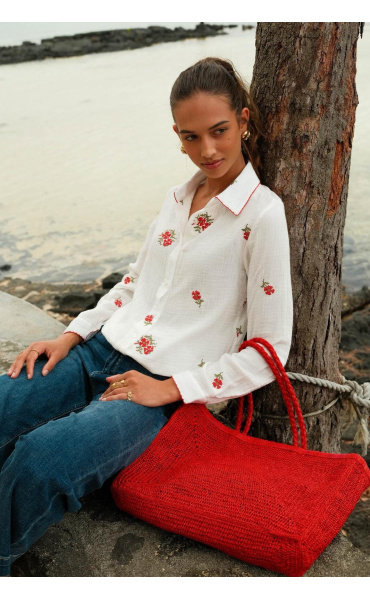 Bavlněná košile s výšivkou Onado XK015