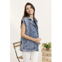 Trendy džínová vesta oversize C10449