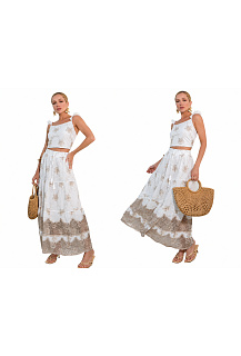Letní BOHO komplet sukně/TOP VOGUE L553