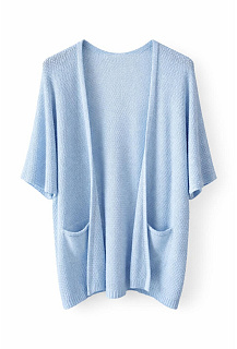 Krátký kardigan s kapsami úplet 7236