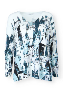 Svetřík s potiskem oversized Damod T85038 