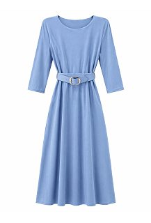 Dlouhé kombinované šaty s páskem U12918