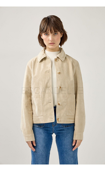 Krátký kabátek imit. broušené kůže Sabina ESC 5221