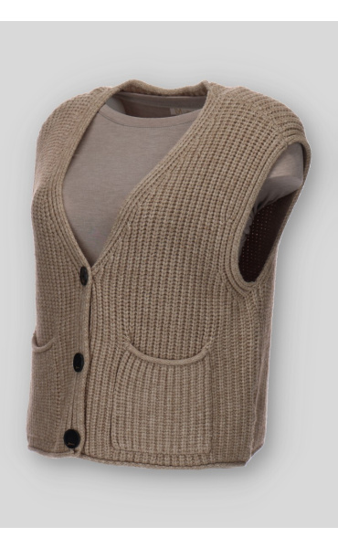 Krátká vesta hrubý úplet RAY 5193