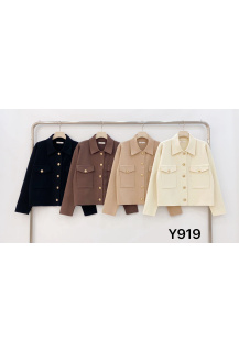 Stylový kabátek/sako s kapsami Y919