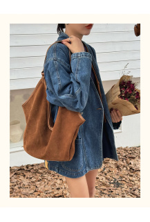 Velká kabelka z broušené kůže 686-c Itálie