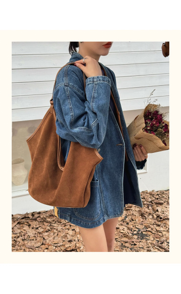 Velká kabelka z broušené kůže 686-c Itálie