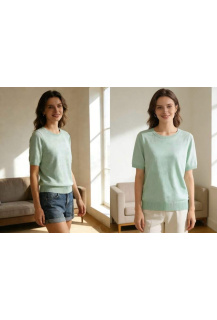 Elegatní svetřík s aplikací kr. rukáv J183