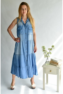 80812 Šaty dlouhé Jeans Itálie