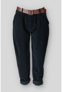 Trendy kalhoty manšestr s páskem 242979