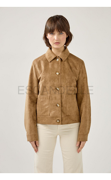 Krátký kabátek imit. broušené kůže Sabina ESC 5221