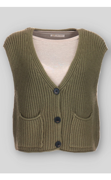 Krátká vesta hrubý úplet RAY 5193