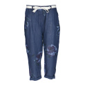  Kalhoty capri s potiskem 7232 len Italie