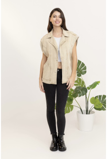 Trendy džínová vesta oversize C10449