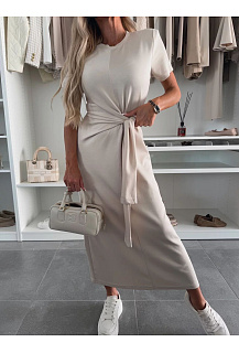 Dlouhé šaty s vázáním v pase VOGUE 5070