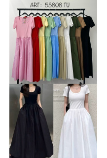 Dlouhé kombinované šaty VOGUE 55808