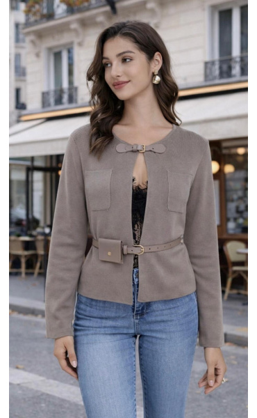 Stylový kardigan s přezkou S18700