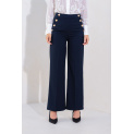 Elegantní kalhoty wide-leg s knoflíky Onado H3031