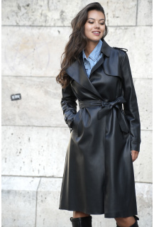 Kabát dlouhý koženkový Cimini Paris C10250