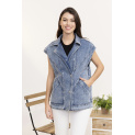 Trendy džínová vesta oversize C10449