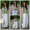 Kalhoty lněné culottes 7635