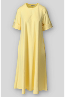 Dlouhé šaty s kapsami a 3/4 rukávem 9503