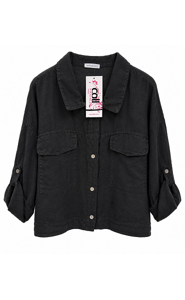 Stylová lněná bunda OVERSIZED 13292