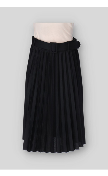 MIDI sukně plisé s páskem 29398