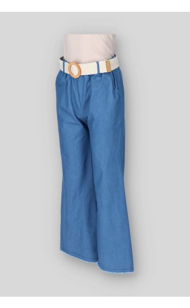 Kalhoty džínové široké s páskem 26030