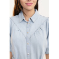 Šaty dlouhé jeans košilové C10438