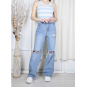 Kalhoty džínové wide leg regular 3D-1319 Itálie 
