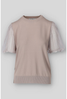 Svetřík s šifónovým rukávem BW096-038