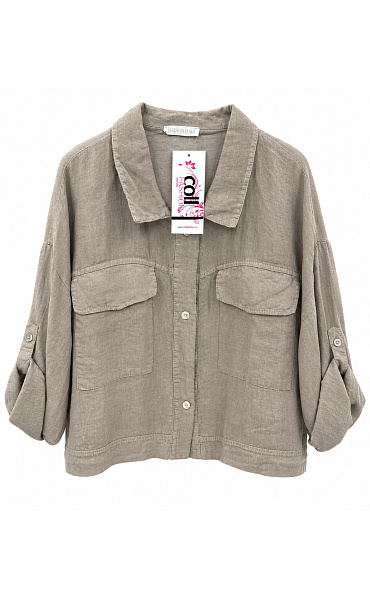 Stylová lněná bunda OVERSIZED 13292