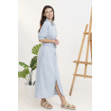 Šaty dlouhé jeans košilové C10438