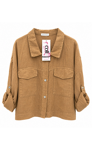 Stylová lněná bunda OVERSIZED 13292