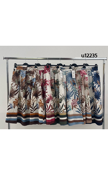 Bavlněná MIDI sukně KVĚT U12235