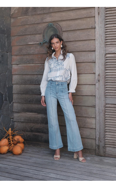 Stylové džíny 7/8 wide-leg Onado H5026