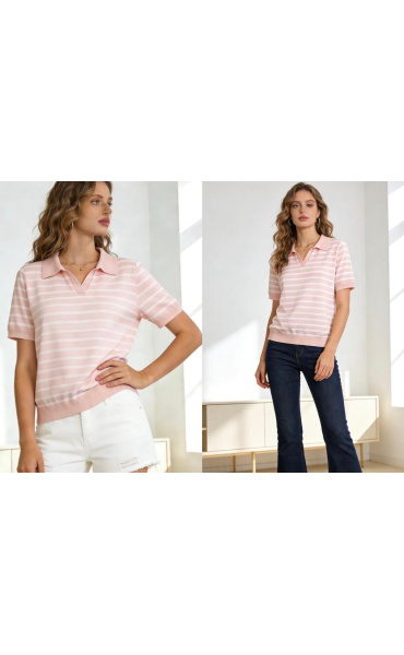 Trendy svetřík s límečkem J257