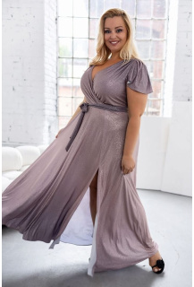 Společenské šaty s krátkým rukávem bordura