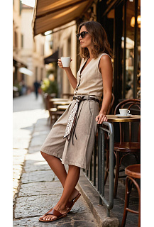 Elegantní bermudy s páskem G02384