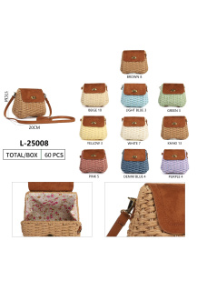 Kabelka boho proutěná L-25008