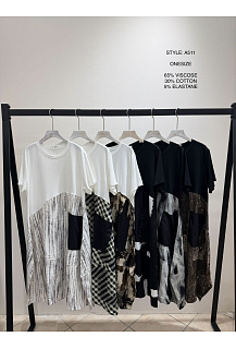 Šatovka oversized s kapsou A511