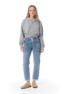 Stylové džínové kalhoty do gumy 3D-9311