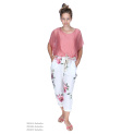  Kalhoty capri s potiskem 7232 len Italie