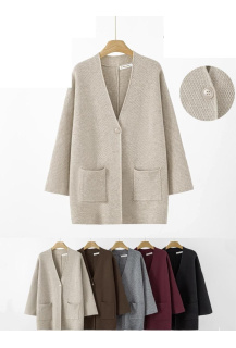 Dlouhý svetr oversized s kapsami M3079