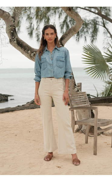 Stylové džíny 7/8 wide-leg Onado H5026