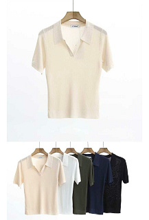 Svetřík s límečkem kr. rukáv JK288